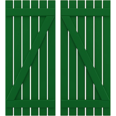 Americraft 6-Board (2 Batten) Wood Spaced Board-n-Batten Shutters W/ Z-Bar, ARW102SB623X32HGH